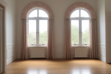Obraz premium Arched window with flowery