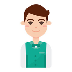 Flight attendant man. Vector