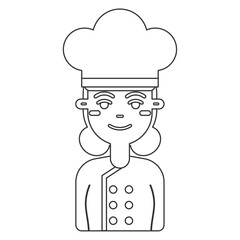 Smiling female chef. Vector