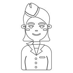 Flight attendant woman. Vector