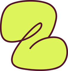 Playful Bubble Alphabet Letter 'Z' with Lime Green Color and Bold Outline