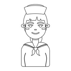 Cartoon female sailor. Vector