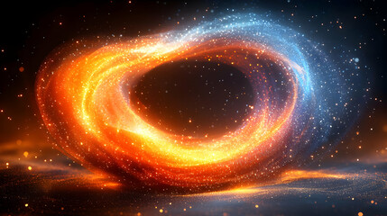 Obraz premium Abstract Cosmic Ring of Fire and Ice