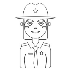 Female sheriff character. Vector