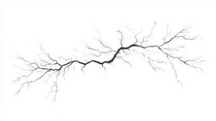 Lightning bolt isolate on white background illustrating natural electrical discharge and energy power