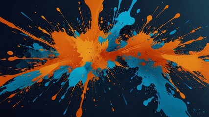 orange and blue water splash