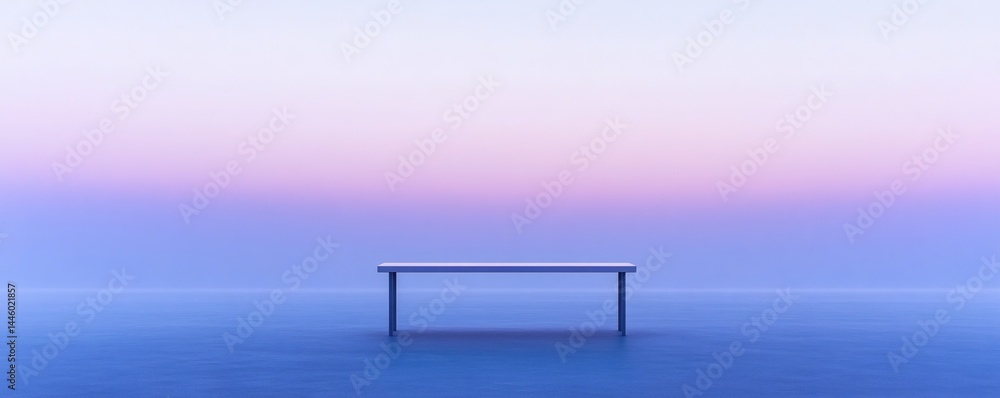 Aufkleber a minimalistic table set against a blended gradient color backdrop