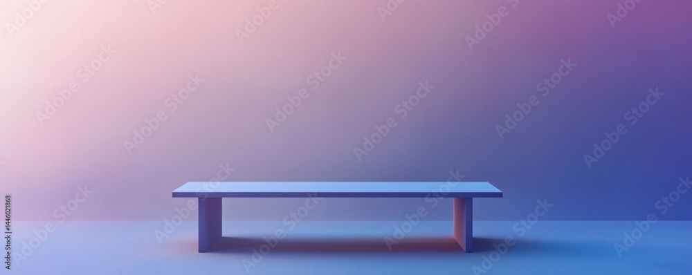 Poster a simple minimalist table against a gradient background wall