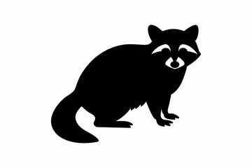 Obraz premium Silhouette of a crouching raccoon