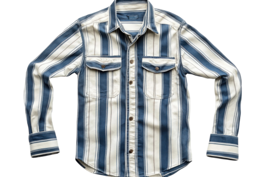 Stylish blue cream striped long sleeve shirt classic button down crisp cotton perfect casual wear