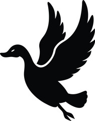 Obraz premium duck silhouettes, vector art, graphics and white Background 
