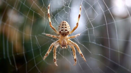 Orb Weaver Spider in Web, Natural Light