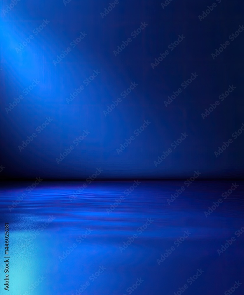 Aufkleber abstract blue waves illusion with lines and reflection on surface backdrop