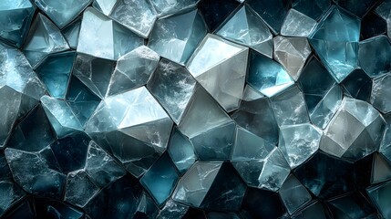 Abstract mosaic pattern in neutral and teal tones