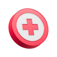 Fototapeta premium Cross medical icon recovery 3d rendering