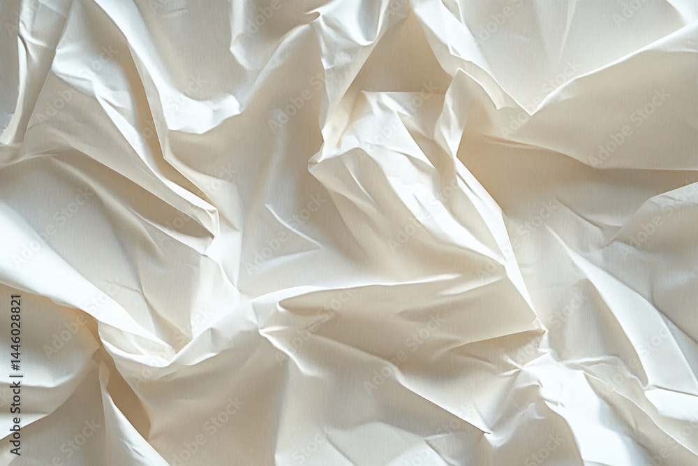 Poster cream-colored fabric texture, soft folds and gentle draping, suggesting smoothness and elegance, ide