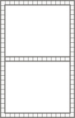 A path with a horizontal line dividing a rectangle into two parts, resembling classic film strip frames.