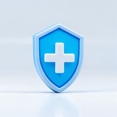 Fototapeta premium 3D Medical Shield Icon Design for Health Protection