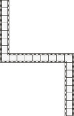 Line of film strips with two right angles.