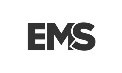 EMS logo design template with strong and modern bold text. Initial based vector logotype featuring simple and minimal typography. Trendy company identity.
