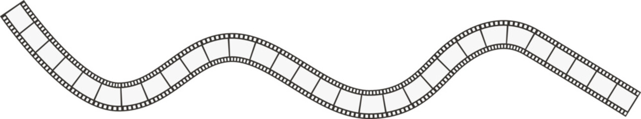 Fototapeta premium Wavy film strip with film perforations.