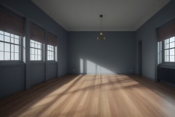 Fototapeta premium empty room with wooden floor