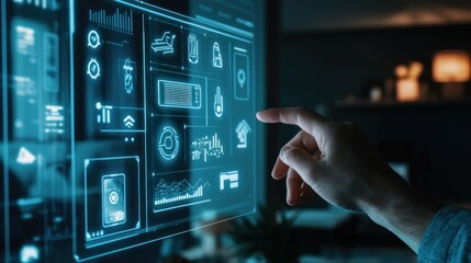 Interactive Smart Home Interface: A Futuristic Touchscreen Display