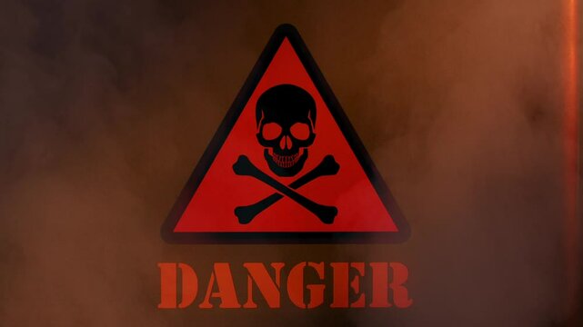 Nuclear Meltdown With Smoke Over Danger Sign