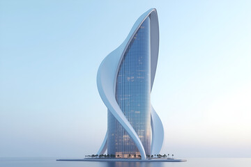Futuristic Twisted Glass Skyscraper Design