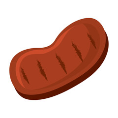 Grilled beef steak icon. Vector