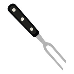 Black grill fork. Vector