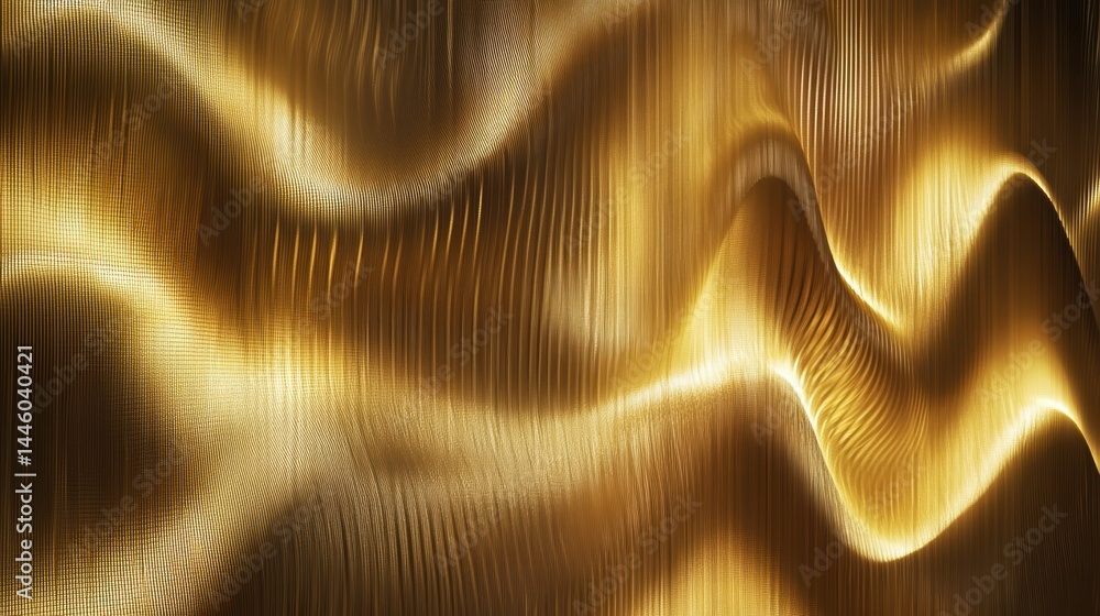 Poster abstract golden wave texture background with light and shadow.