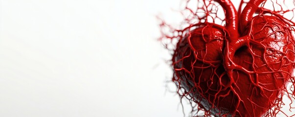 A three dimensional artistic depiction of the human heart anatomy