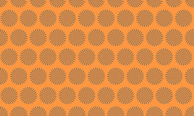 Vibrant orange background featuring a repeating pattern of stylized sunbursts.  Perfect for textile design, website backgrounds, or any project needing a cheerful, energetic aesthetic.