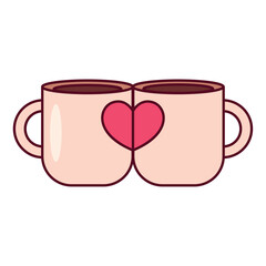Couple coffee mugs. Vector
