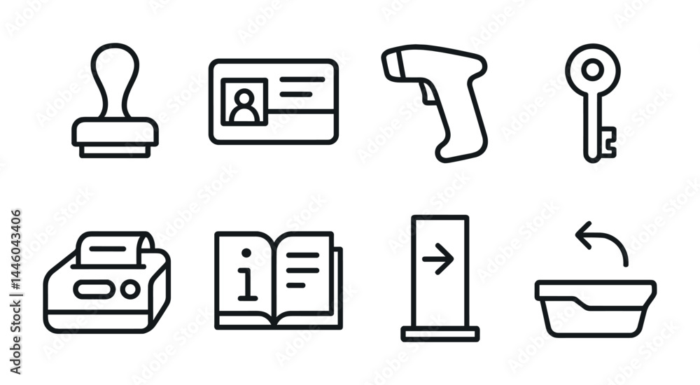 Leinwandbilder security and access control icons for identification and verification systems