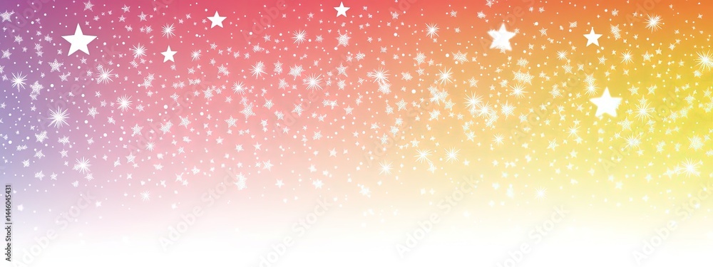 Poster colorful gradient with dazzling stars and sparkling dots for festive design