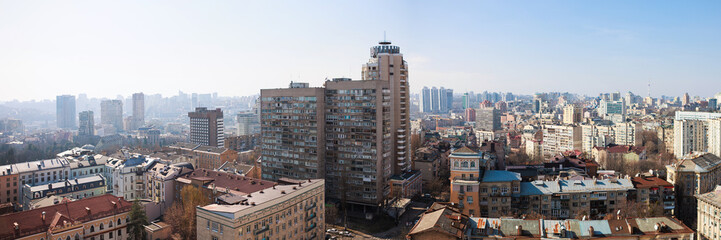A dynamic urban landscape representing Kyiv