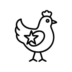 organic hen with star badge transparent background for web and graphic design