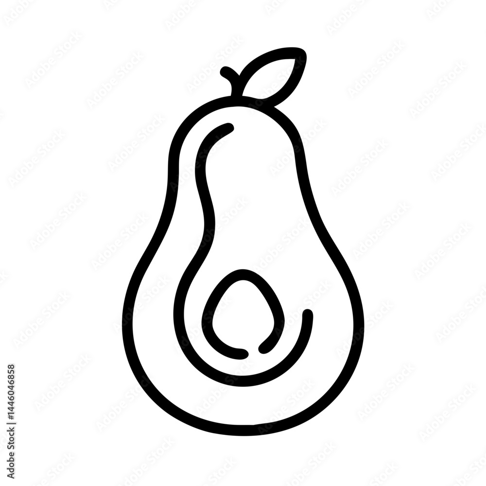 Poster avocado transparent background for web and graphic design