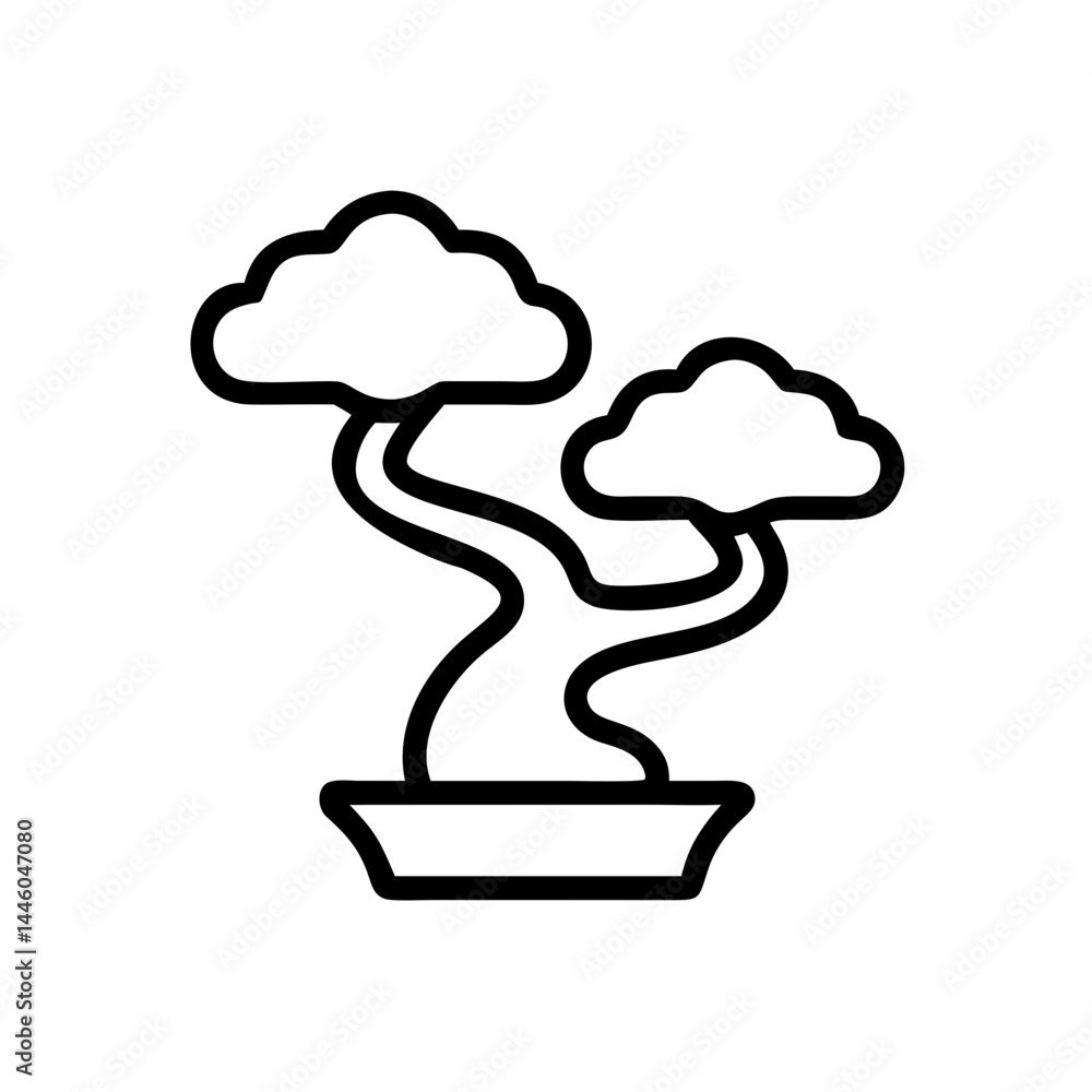 Poster bonsai tree transparent background for web and graphic design