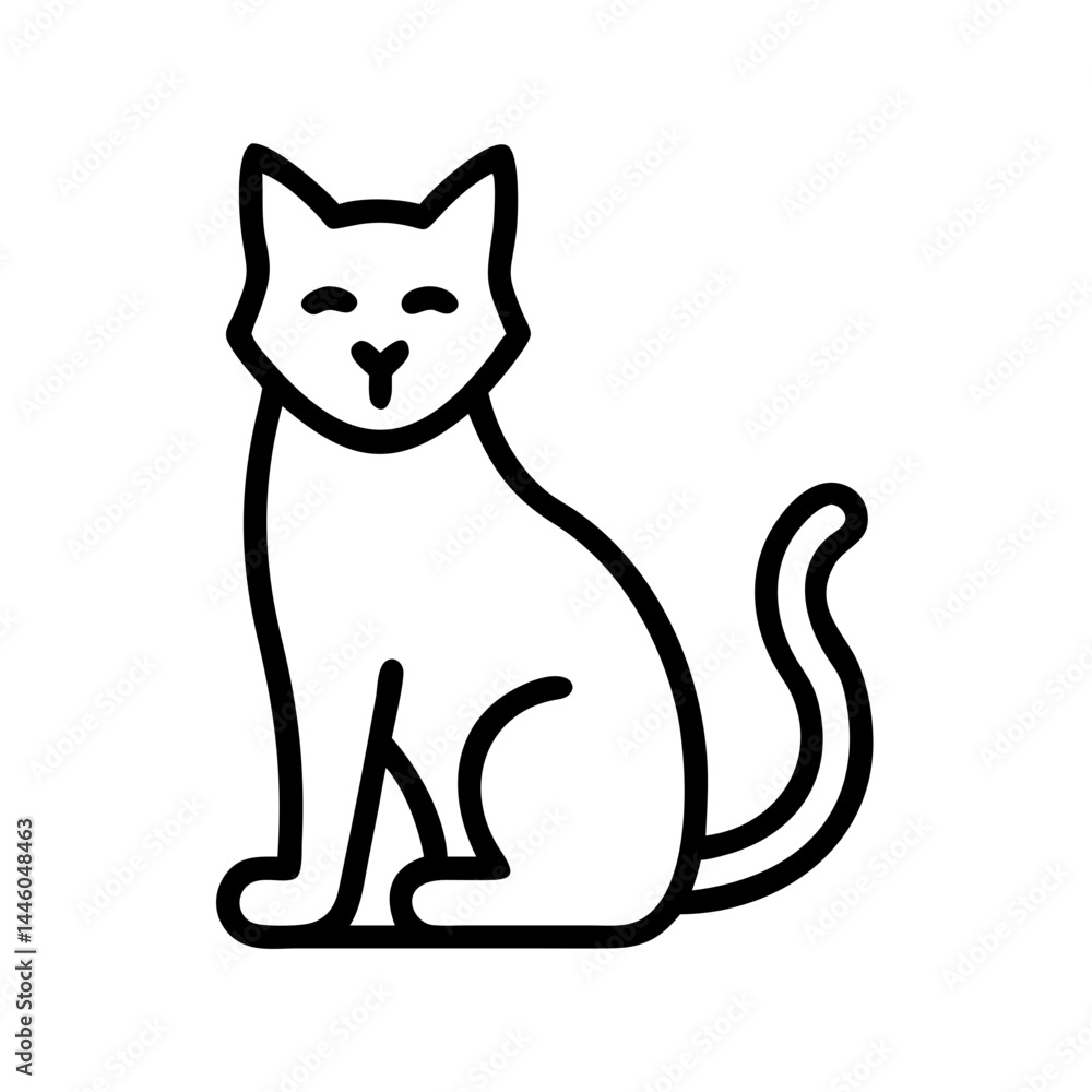 Poster cat sitting transparent background for web and graphic design