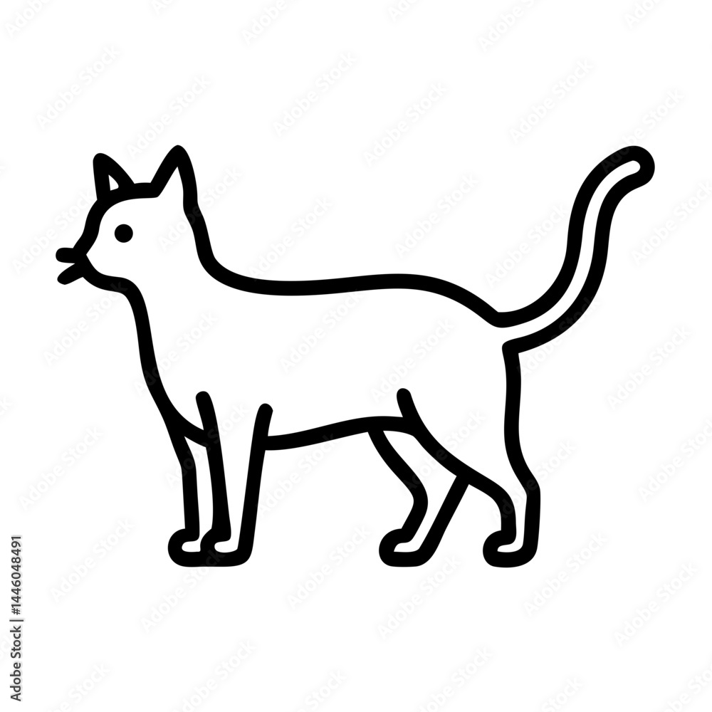Poster cat standing transparent background for web and graphic design