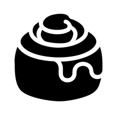 cinnamon roll or pastry silhouette transparent background for web and graphic design