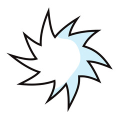 Empty comic explosion shape. Vector