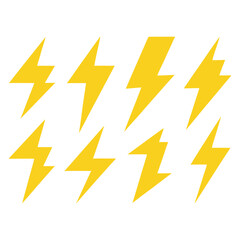 Sketch Style Lightning Bolt Icon Set