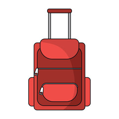 Colored leather travel duffel bag. Vector