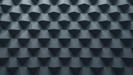 Obraz premium Polished, Semigloss Wall background with tiles. Triangular, tile Wallpaper with 3D, Black blocks. 3D Render