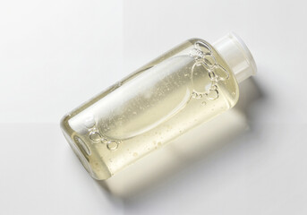 Transparent gel bottle mockup for personal care and skincare product branding