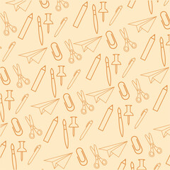 School supplies pattern. Vector